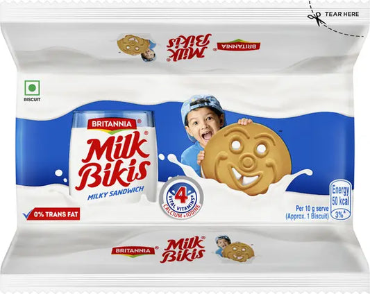 BRITANNIA Milk Bikis Biscuits Cream Sandwich Biscuit  (188 g)
