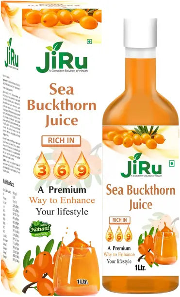 JiRu Sea Buckthorn Pulp Juice | Omega 3, 6, 7, and 9, and Super Antioxidants  (1000 ml)