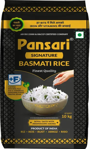 Pansari Signature Basmati Rice - Premium Quality, Royal Taste with Mesmerizing Aroma Basmati Rice (Full Grain)  (10 kg)