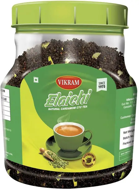 Vikram Elaichi CTC Tea Blended with 100% Natural Ground 500g Cardamom Tea Plastic Bottle  (500 g)