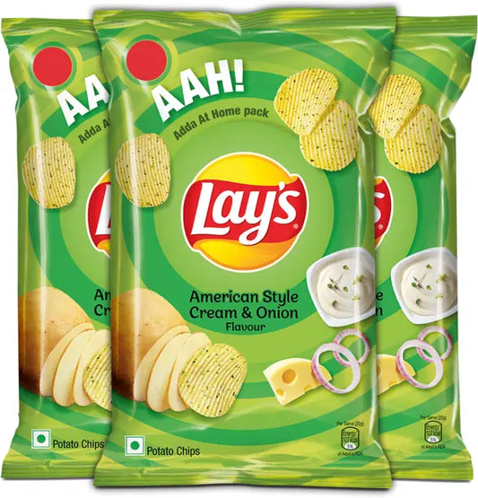 Lay's American Style Cream and Onion Chips  (3 x 80 g)