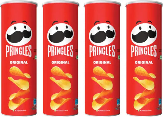Pringles Potato Chips Desi Masala Tadka Flavor Pack of 4, Crispy Snack for Game Nights Chips  (4 x 102 g)