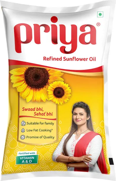 Priya Lite Sunflower Oil Pouch  (850 g)