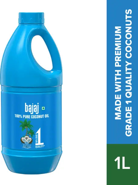 BAJAJ 100% Pure Coconut Oil 1 litre | Made with Premium Grade 1 Quality Coconuts Hair Oil  (1000 ml)