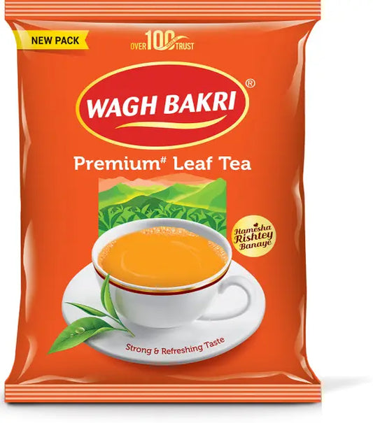 Waghbakri Wagh Bakri Premium Assam Leaf Tea Bold, Aromatic Kadak Chai Tea Pouch  (250 g)