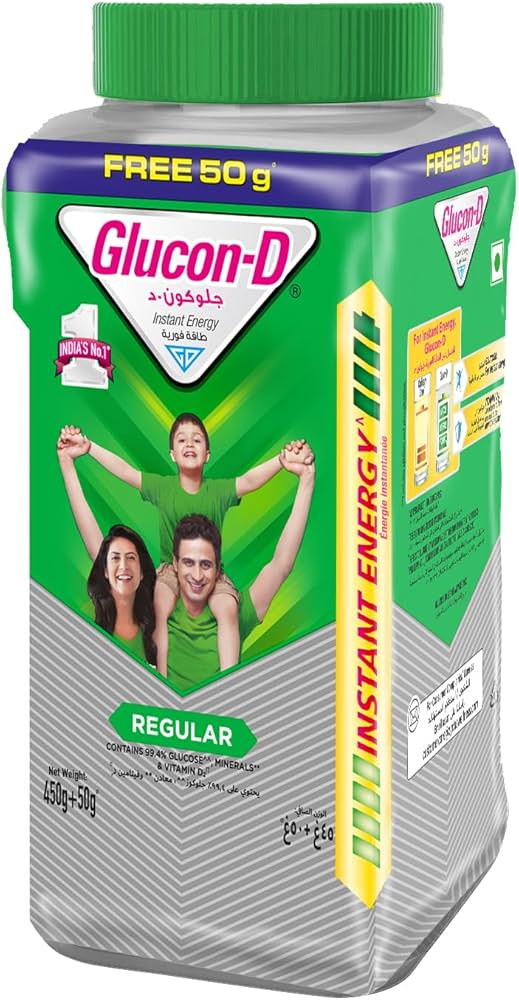 Glucon-D Plain (Pure Glucose / Instant Energy Drink) jar 250g
