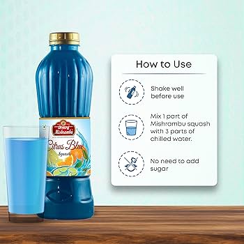 Mishrambu Blue Curacao Syrup (Premium Mocktail Drink Concentrate) 750 ml
