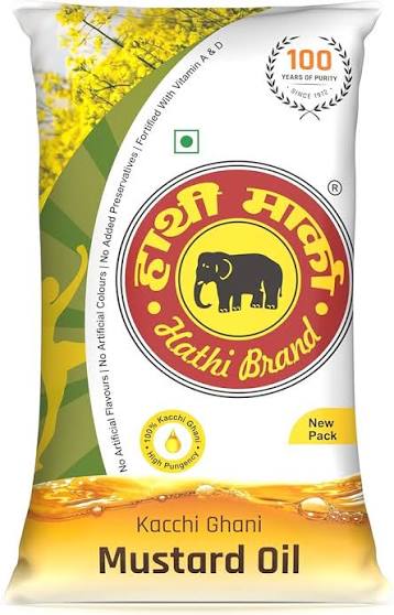 Elephant Brand Hathi Marka Kacchi Ghani Mustard Oil 1 L