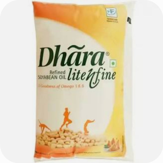 Dhara Lite N Fine Refined Soyabean Oil 1L
