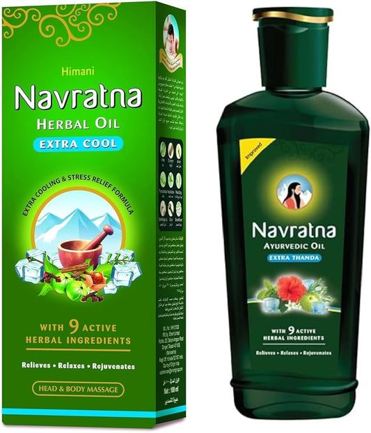 Emami Navratna Extra Thanda Ayurvedic Oil (The Green Cool Oil) 300ml