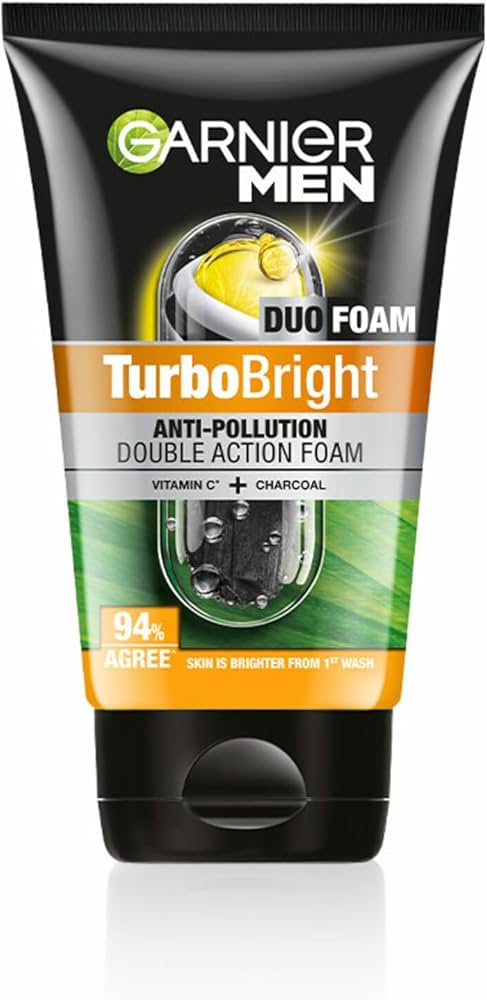 Garnier Men TurboBright Anti-Pollution Double Action Face Wash 150g