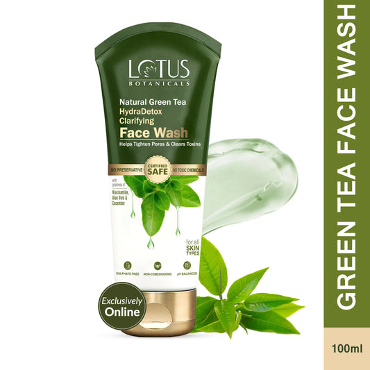Lotus Botanicals Natural Green Tea HydraDetox Clarifying Face Wash 100ml