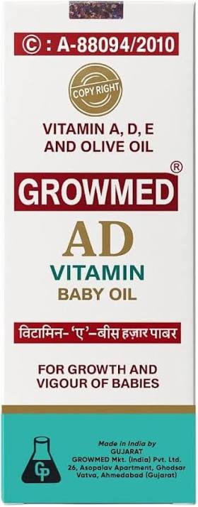Growmed AD Vitamin Baby Oil 500ml